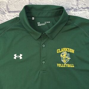 Clarkson University Volleyball Polo Shirt Under Armour Green Men’s Size XL